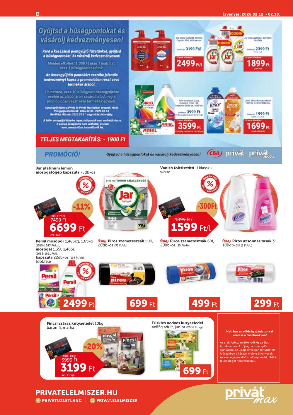 Privát akciós újság 2026.02.12-től - 8. oldal.