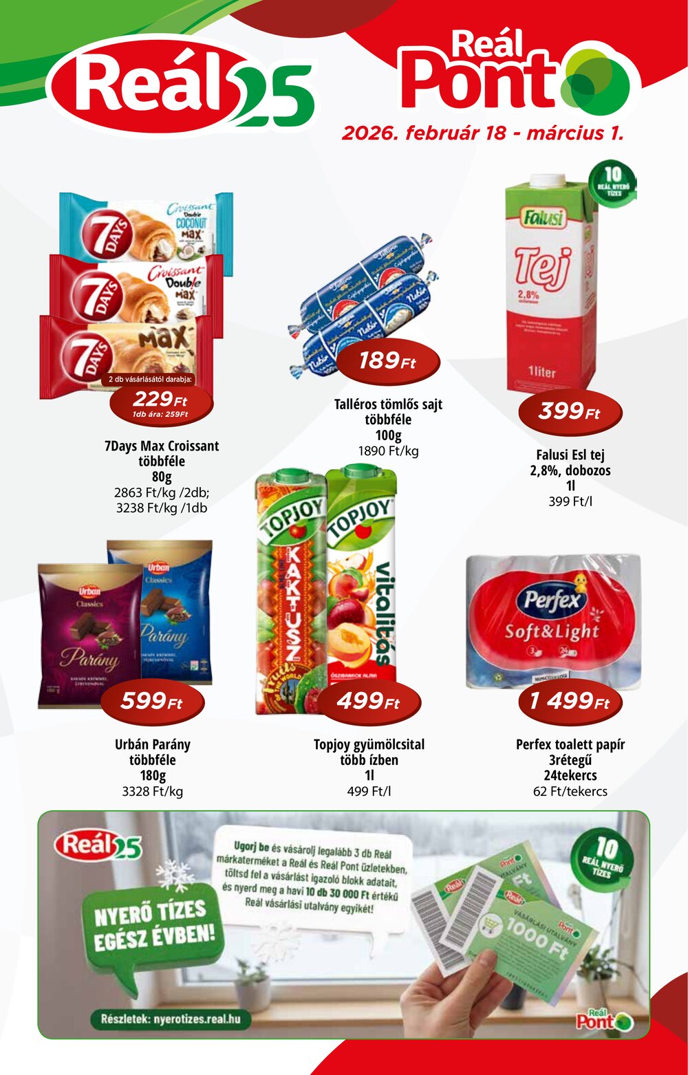 Reál akciós újság 2026.02.18-tól - 1. oldal.