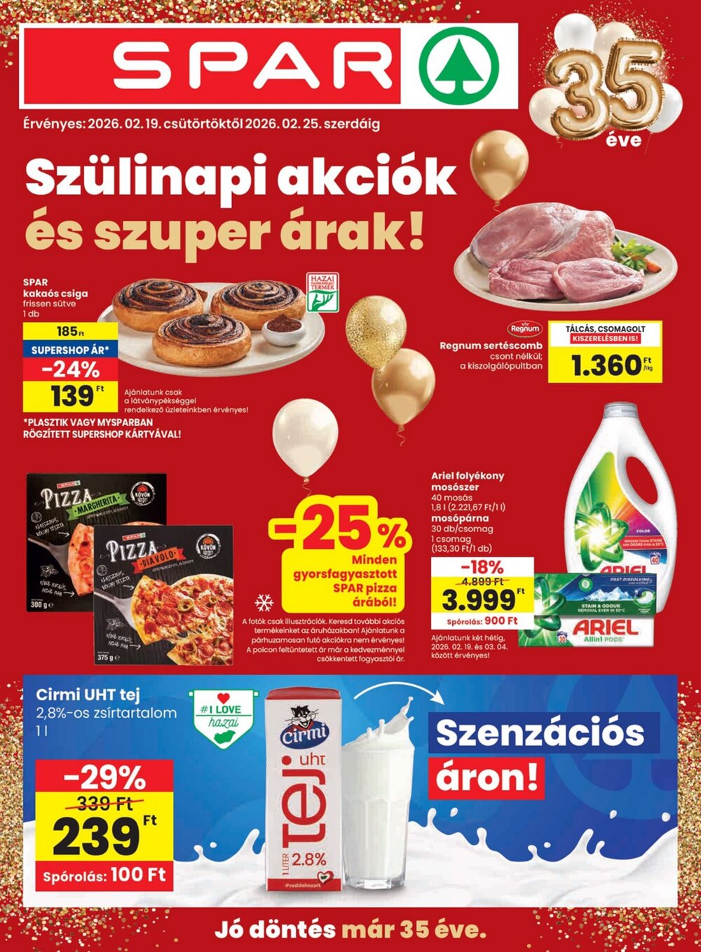 Spar akciós újság 2026.02.19-től - 1. oldal.