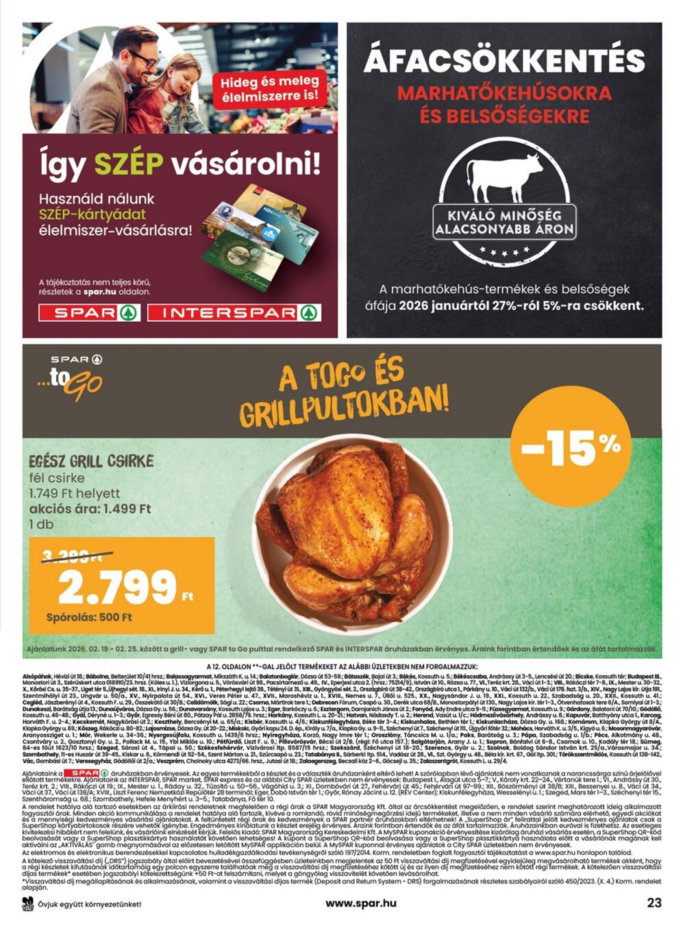 Spar akciós újság 2026.02.19-től - 23. oldal.