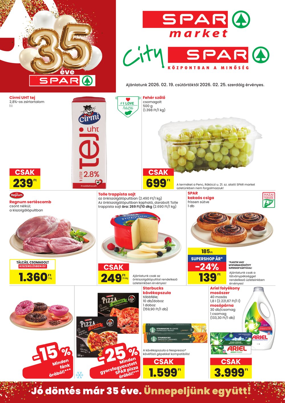 Spar Market akciós újság 2026.02.19-től - 1. oldal.