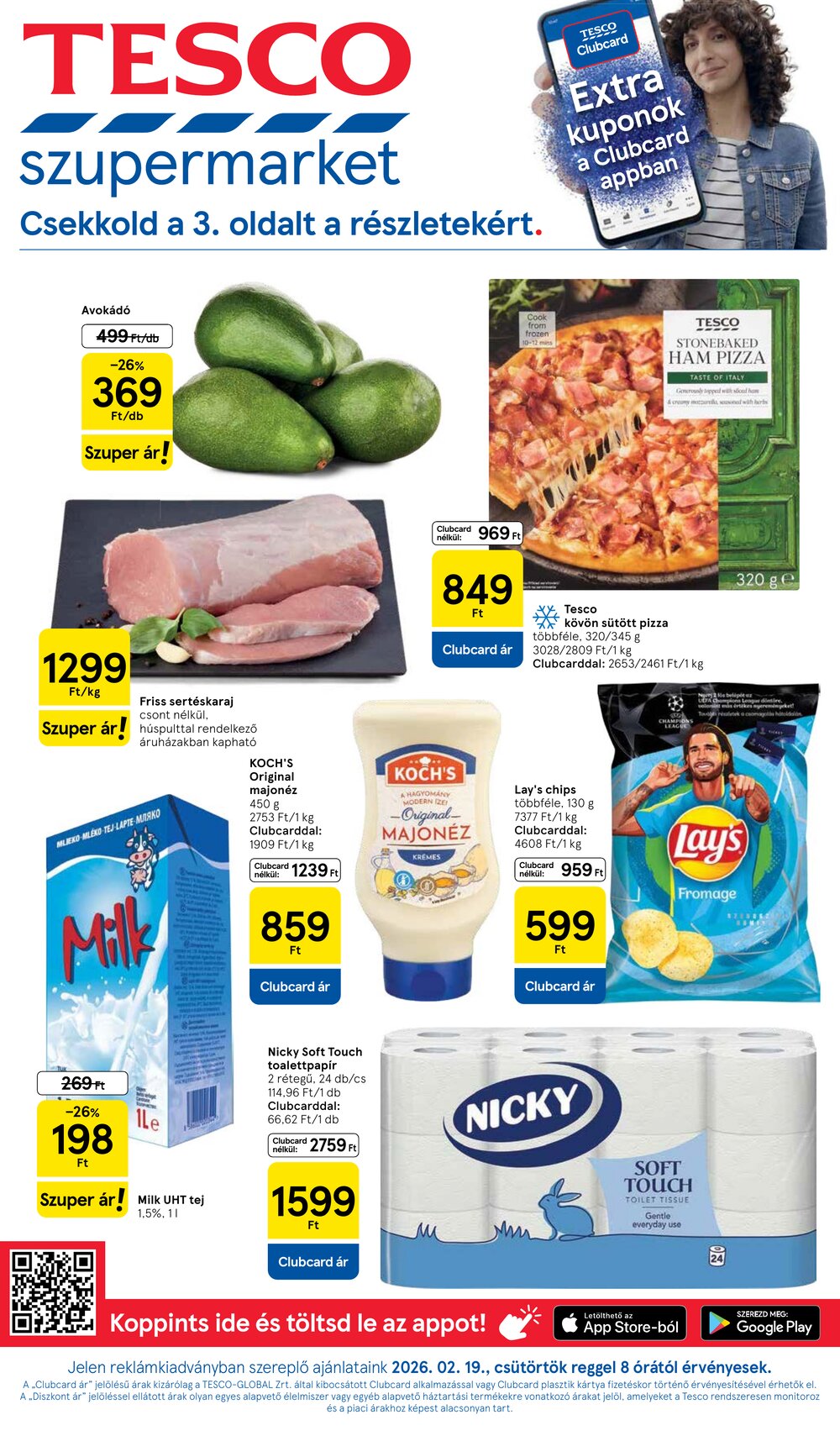 Tesco akciós újság 2026.02.19-től - 1. oldal.