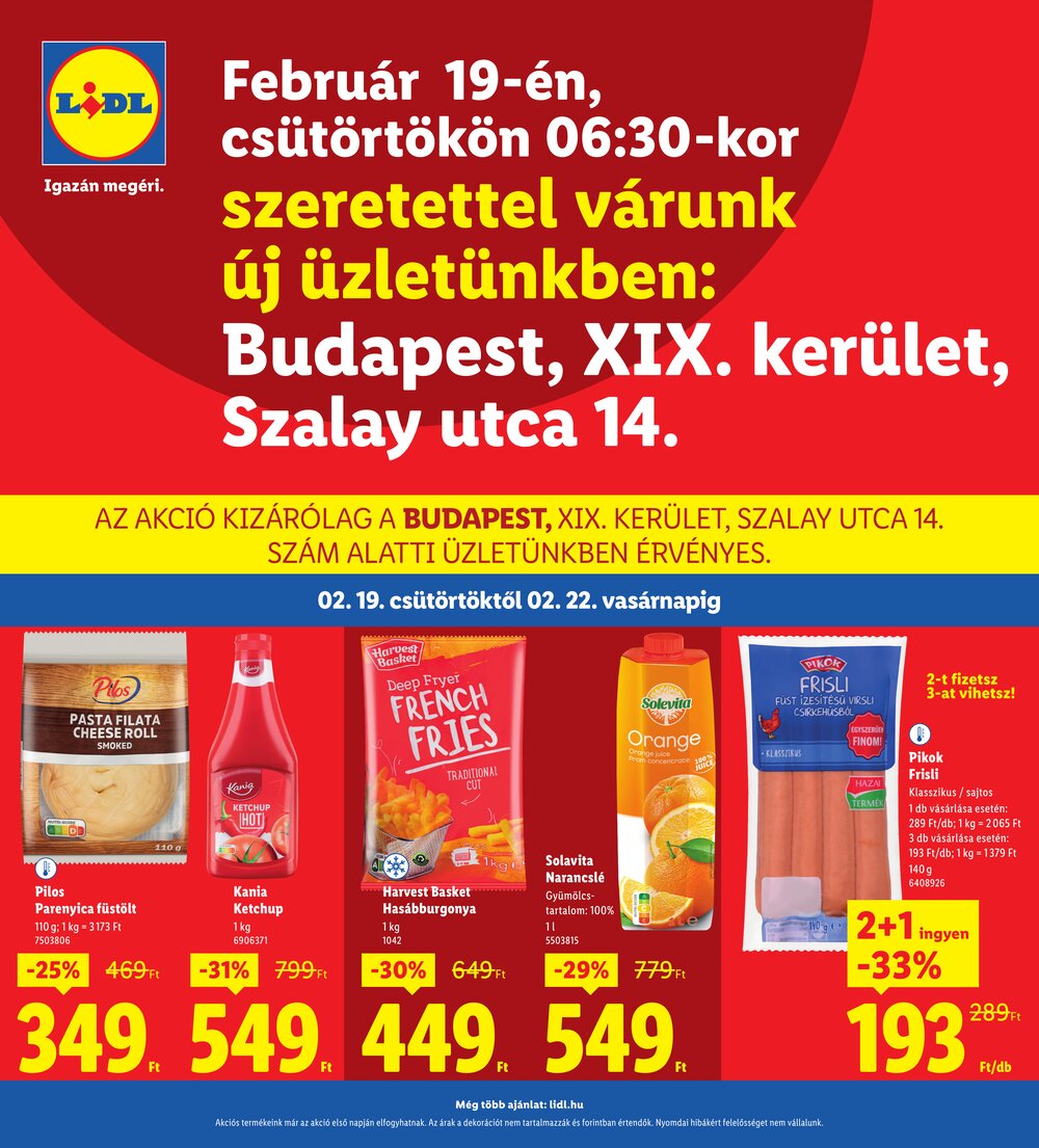 Lidl akciós újság 2026.02.19-től - 1. oldal.
