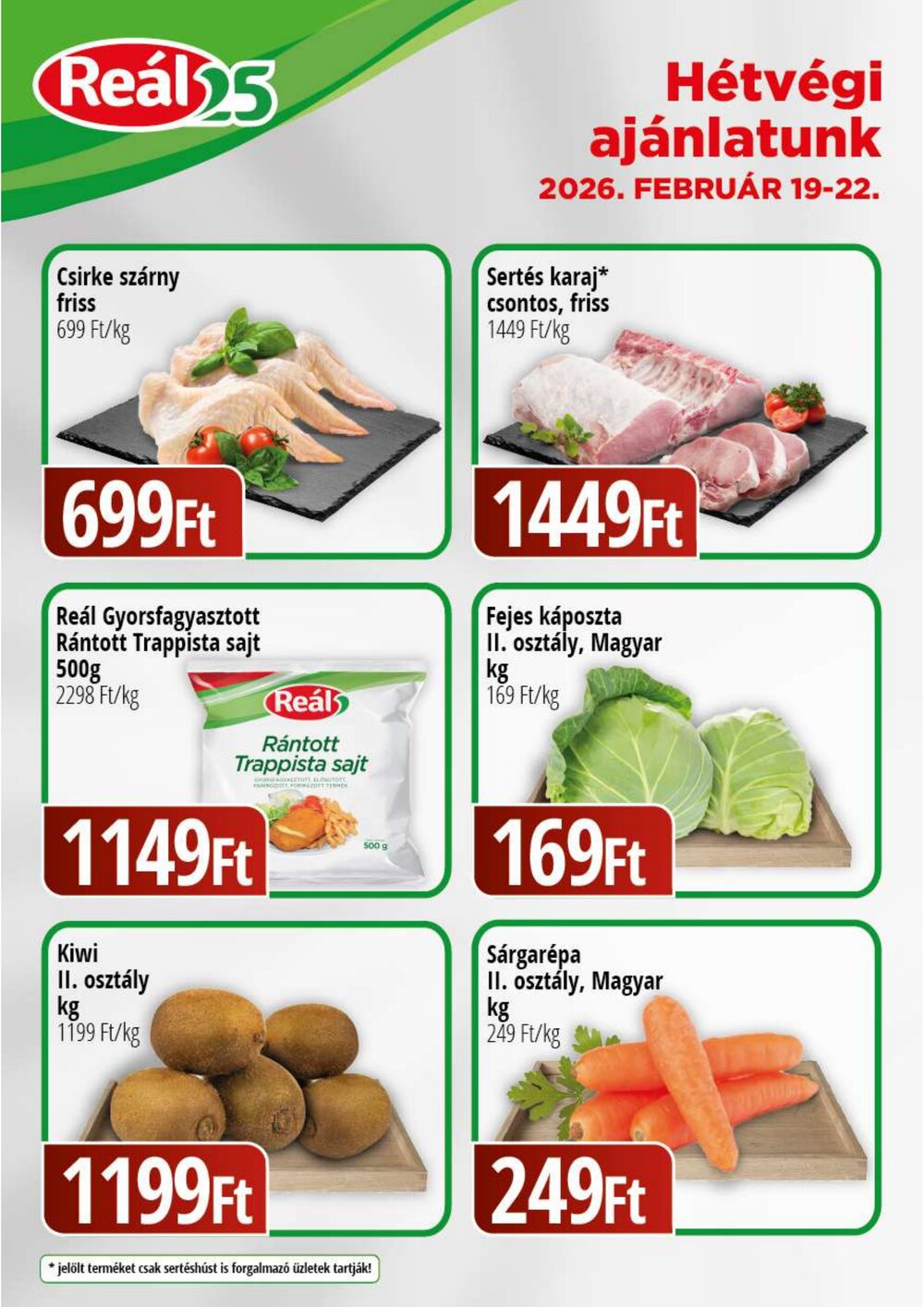 Reál akciós újság 2026.02.19-től - 1. oldal.
