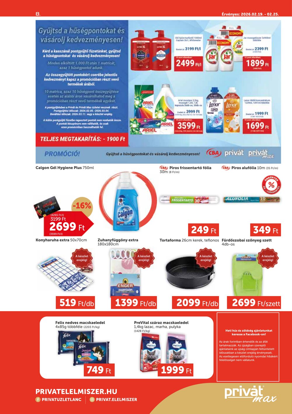 Privát akciós újság 2026.02.19-től - 8. oldal.