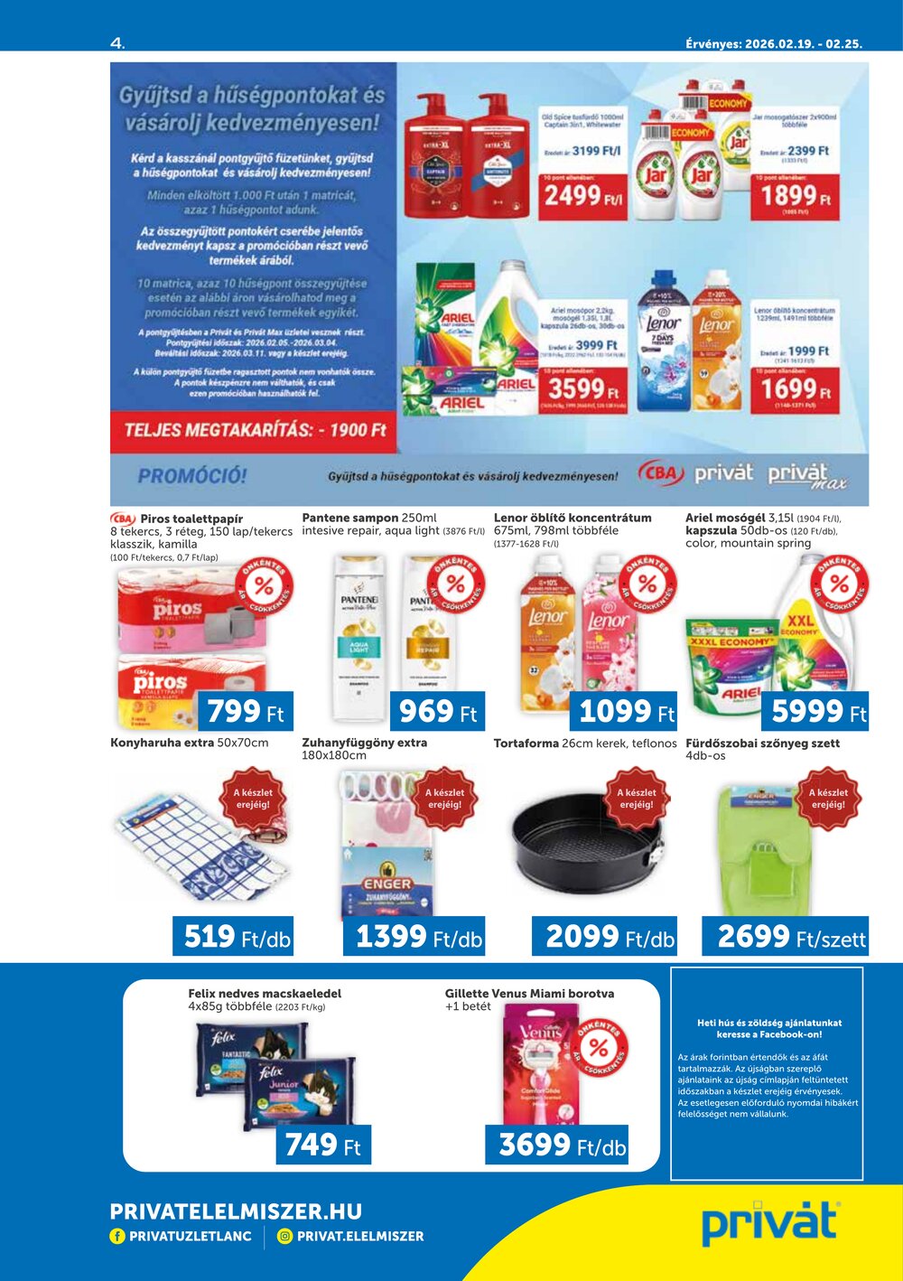 Privát akciós újság 2026.02.19-től - 4. oldal.