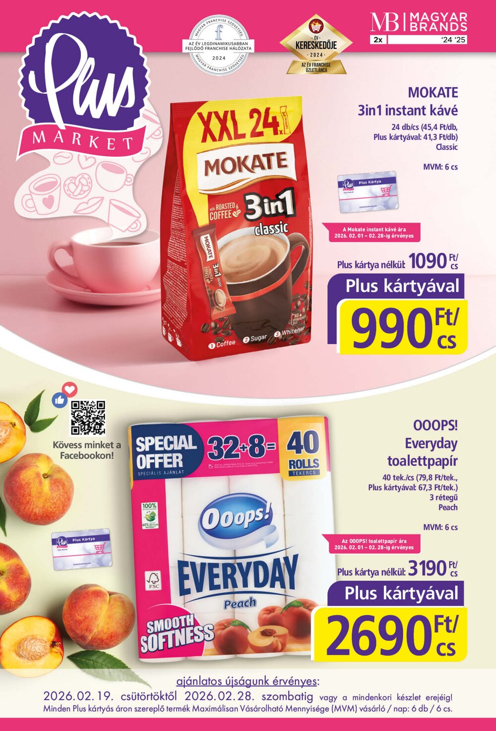 PlusMarket akciós újság 2026.02.19-től - 1. oldal.