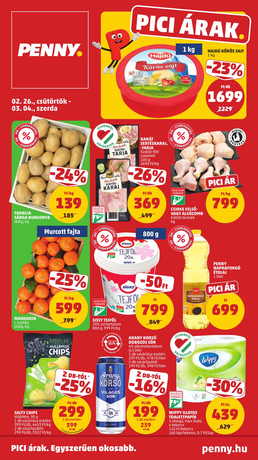 Penny Market akciós újság 2026.02.26-tól - 1. oldal.