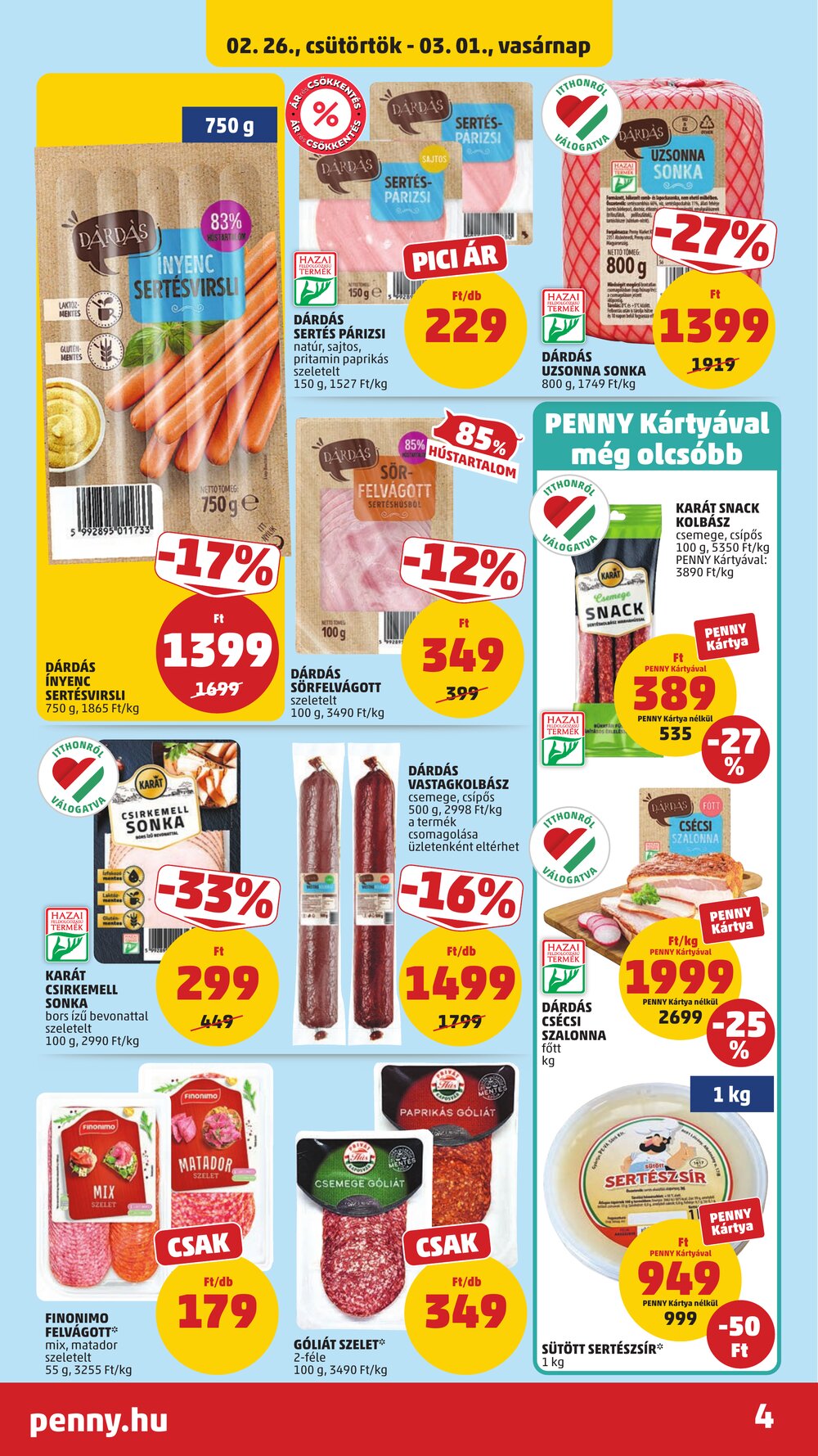 Penny Market akciós újság 2026.02.26-tól - 4. oldal.