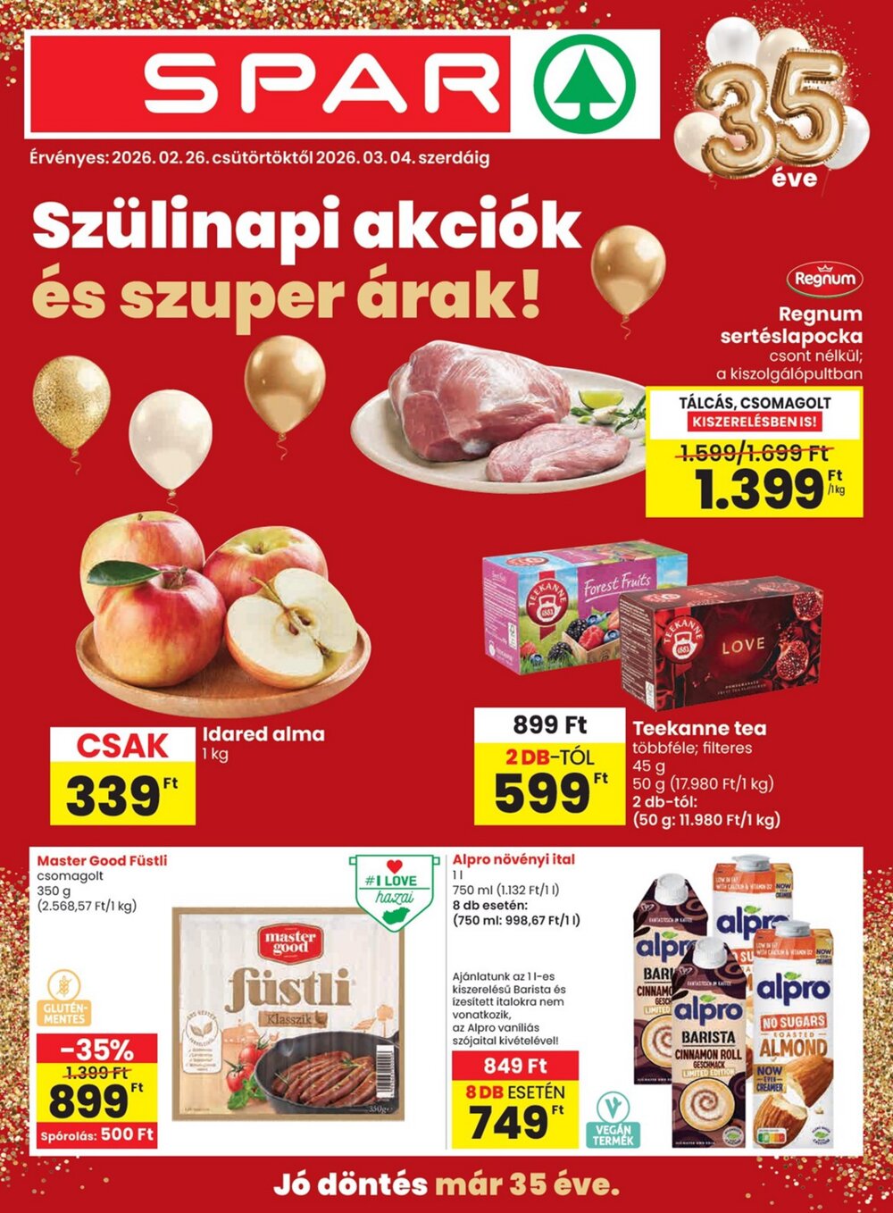 Spar akciós újság 2026.02.26-tól - 1. oldal.