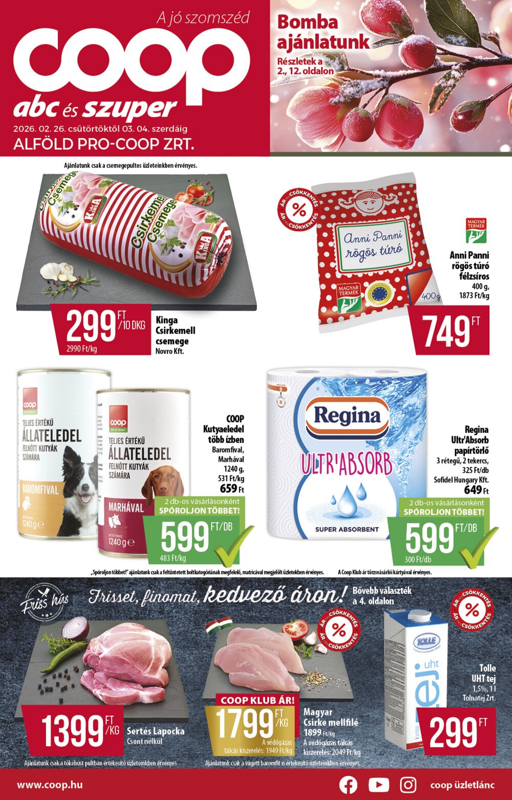 Coop akciós újság 2026.02.26-tól - 1. oldal.