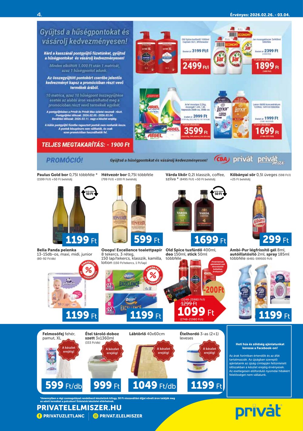 Privát akciós újság 2026.02.26-tól - 4. oldal.