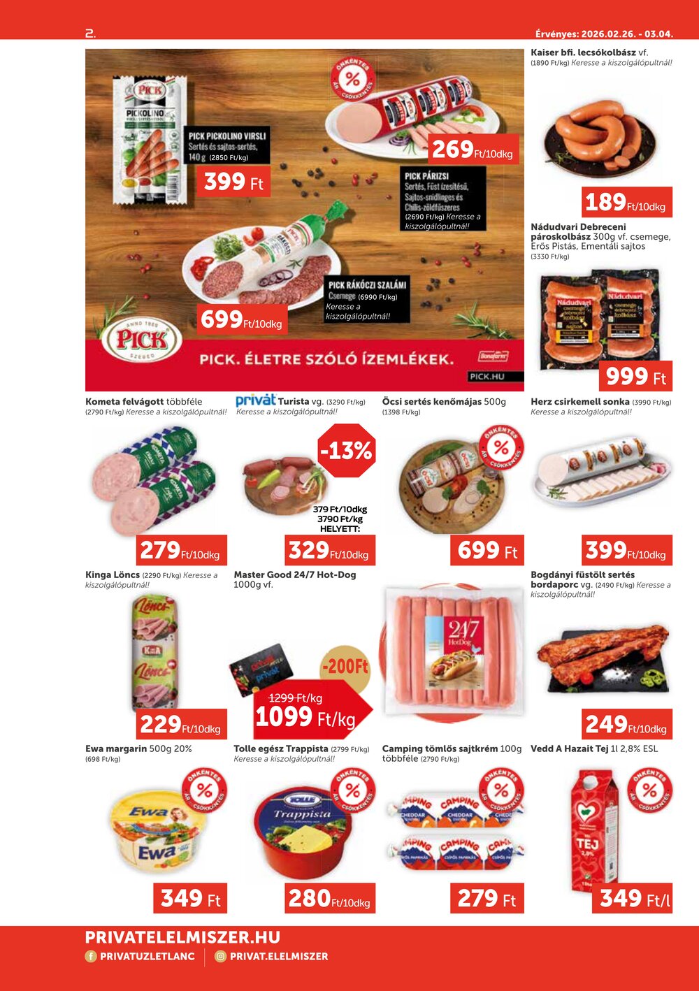 Privát akciós újság 2026.02.26-tól - 2. oldal.