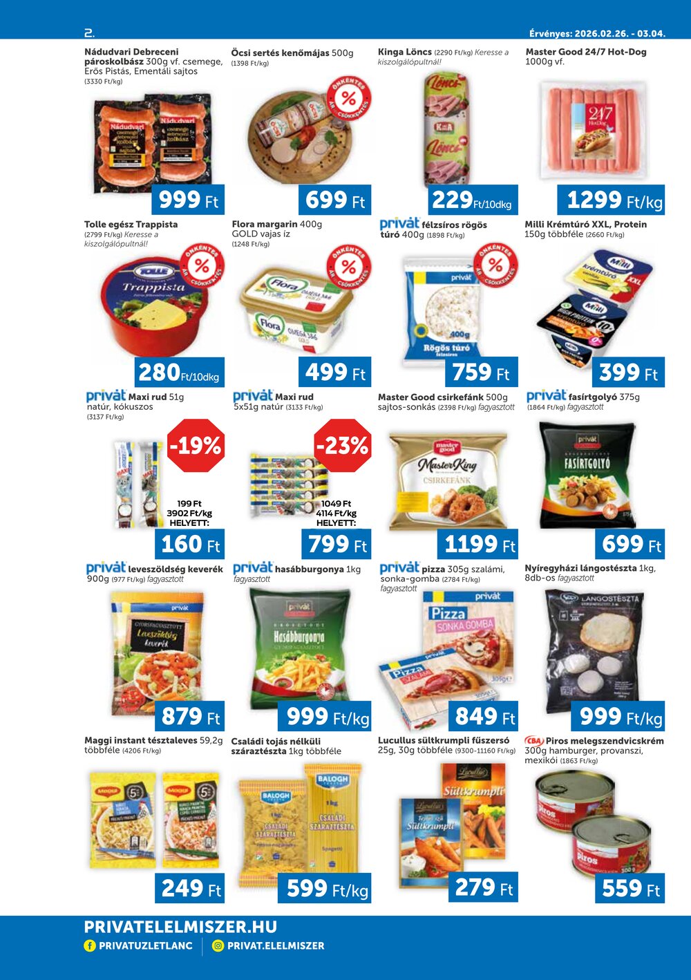 Privát akciós újság 2026.02.26-tól - 2. oldal.