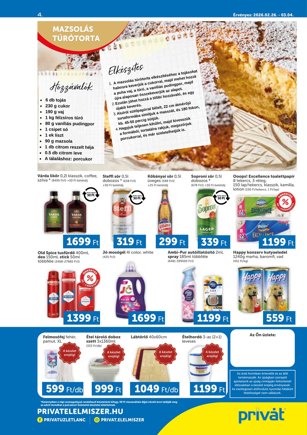 Privát akciós újság 2026.02.26-tól - 4. oldal.