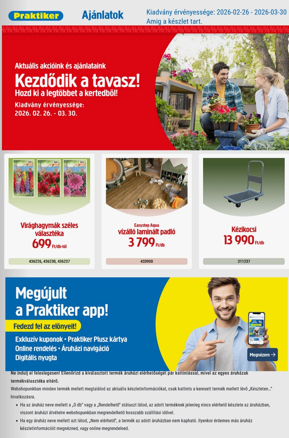 Praktiker akciós újság 2026.02.26-tól - 1. oldal.