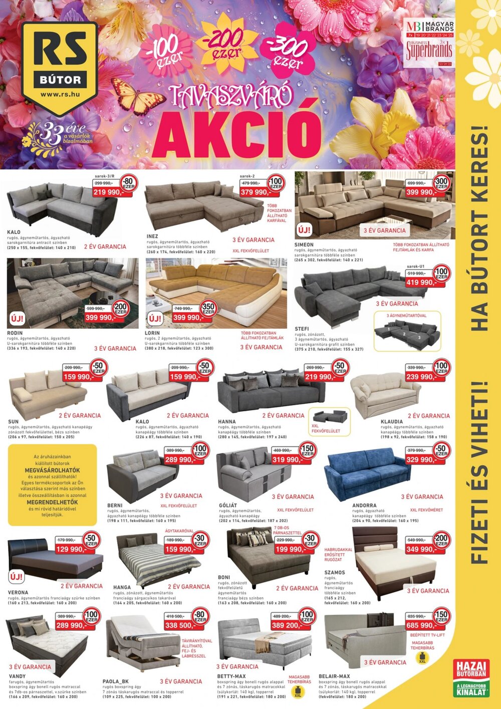 RS Bútor akciós újság 2026.02.27-től - 1. oldal.