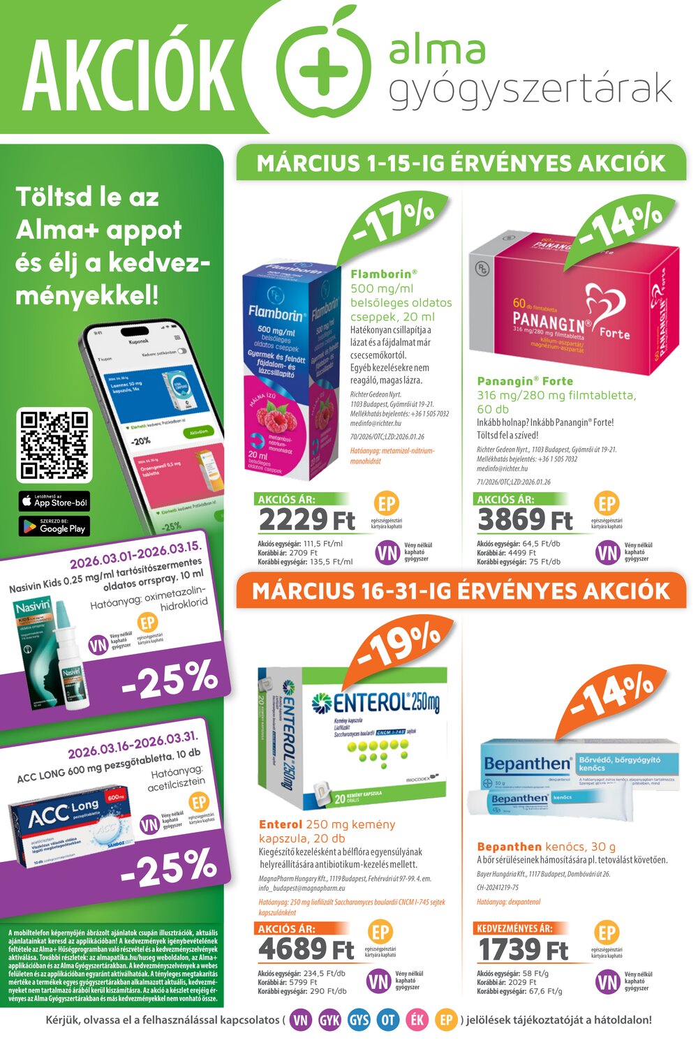 Alma Gyógyszertárak akciós újság 2026.03.01-től - 1. oldal.
