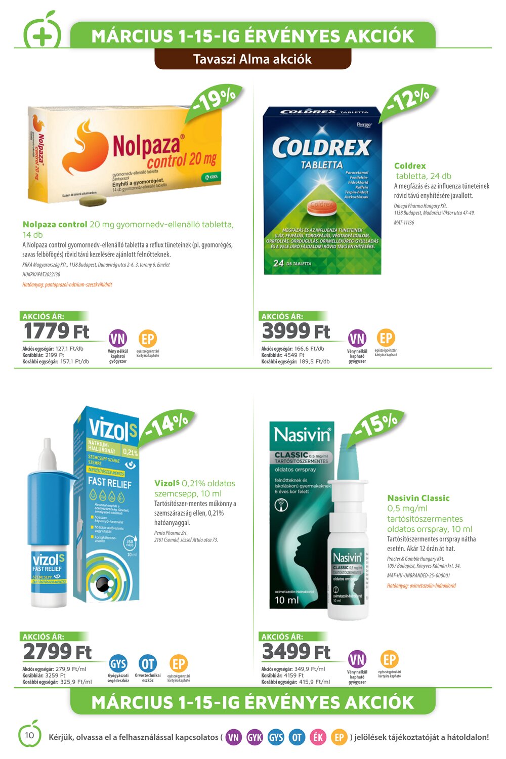 Alma Gyógyszertárak akciós újság 2026.03.01-től - 10. oldal.