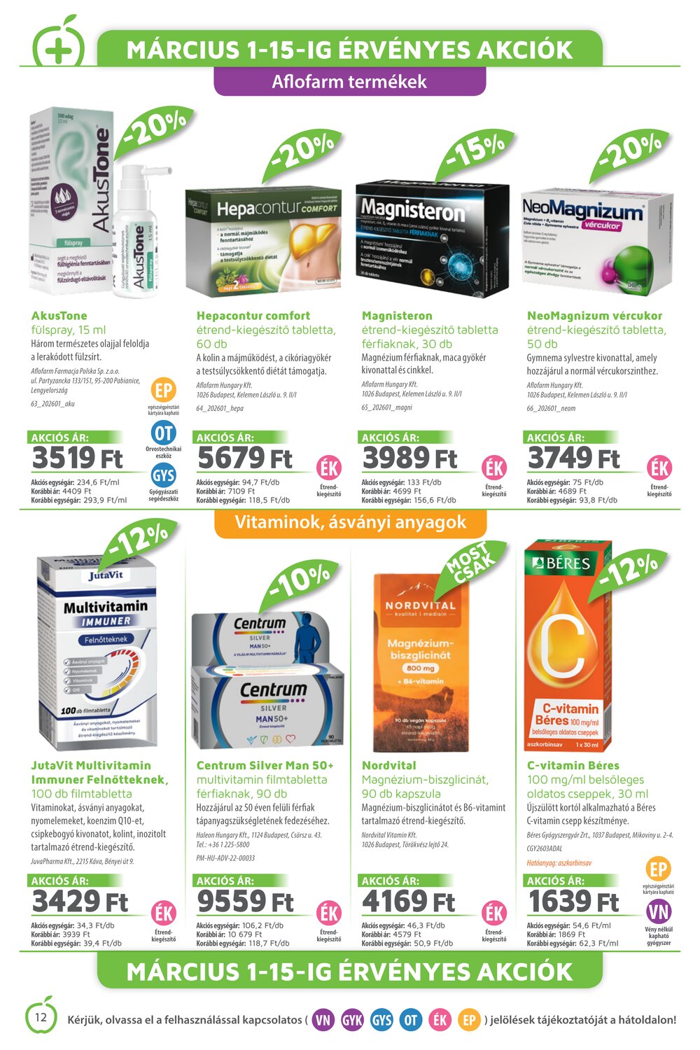 Alma Gyógyszertárak akciós újság 2026.03.01-től - 12. oldal.