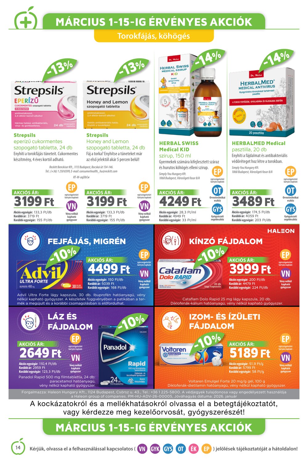Alma Gyógyszertárak akciós újság 2026.03.01-től - 14. oldal.