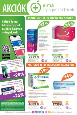Alma Gyógyszertárak akciós újság 2026.03.01-től