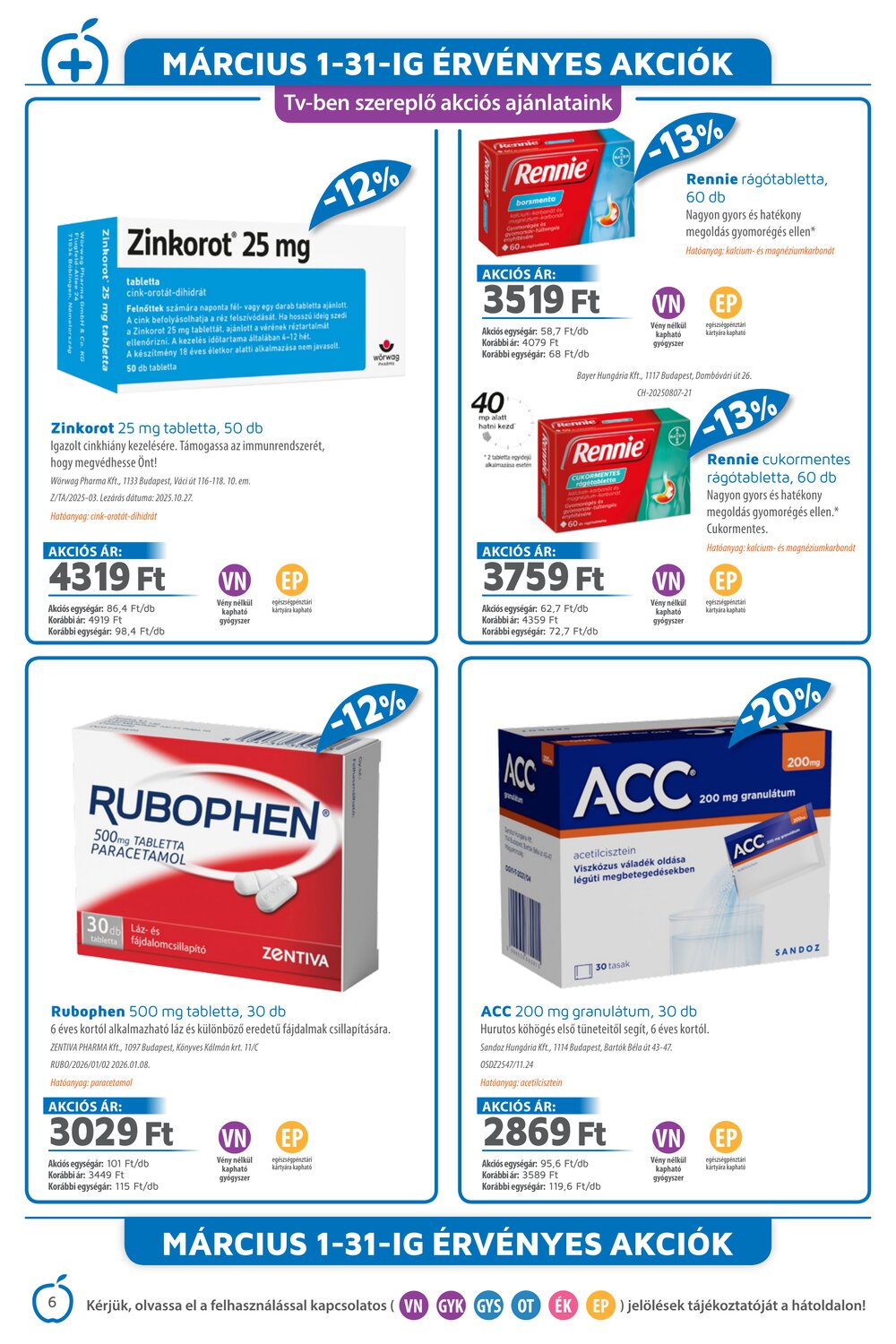 Alma Gyógyszertárak akciós újság 2026.03.01-től - 6. oldal.
