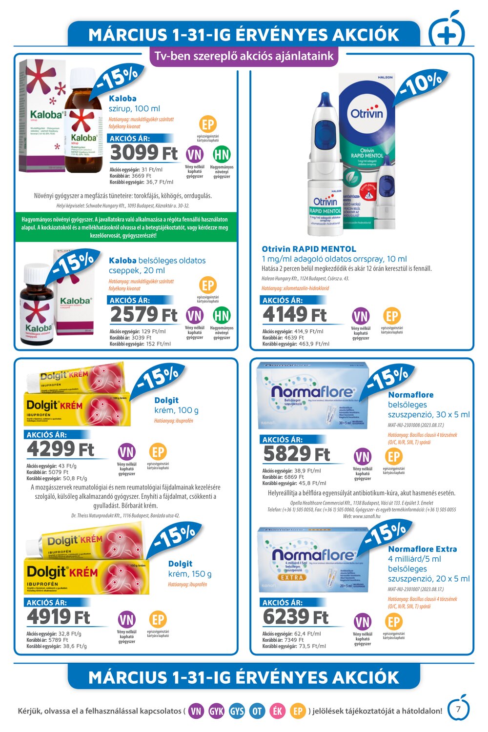 Alma Gyógyszertárak akciós újság 2026.03.01-től - 7. oldal.