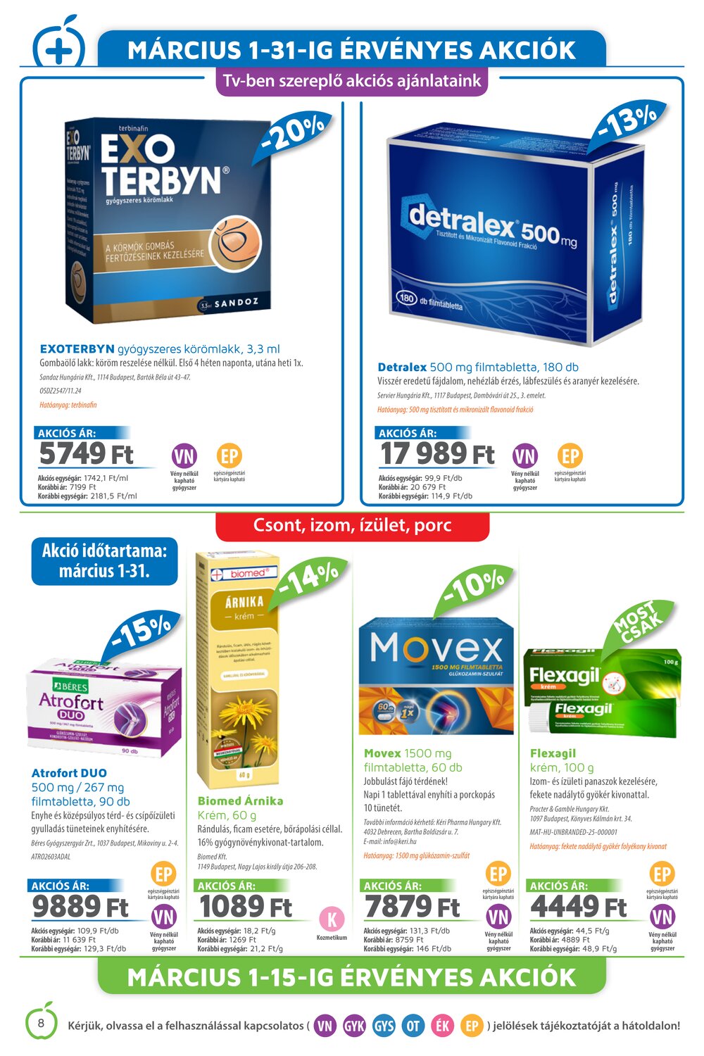 Alma Gyógyszertárak akciós újság 2026.03.01-től - 8. oldal.