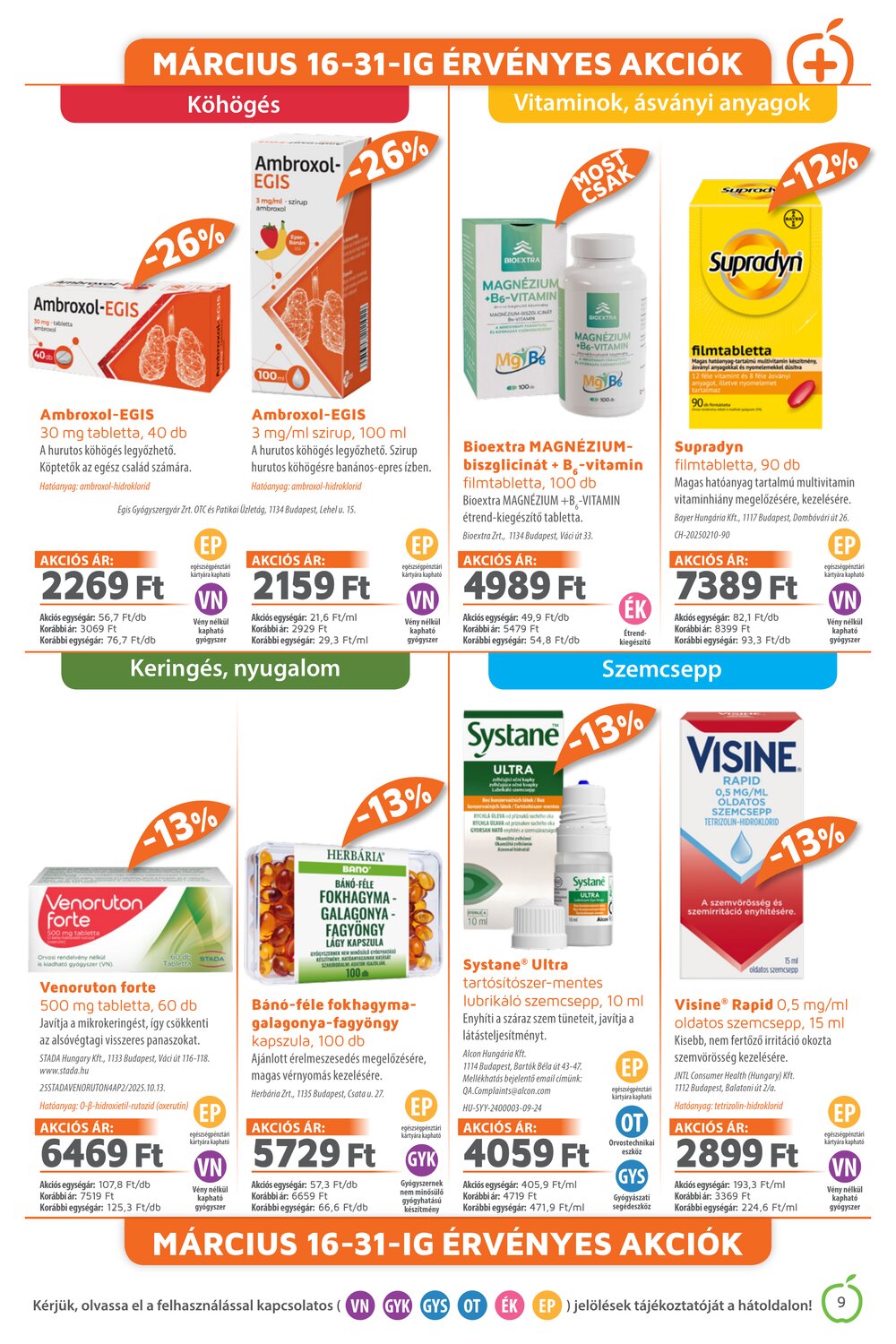Alma Gyógyszertárak akciós újság 2026.03.01-től - 9. oldal.