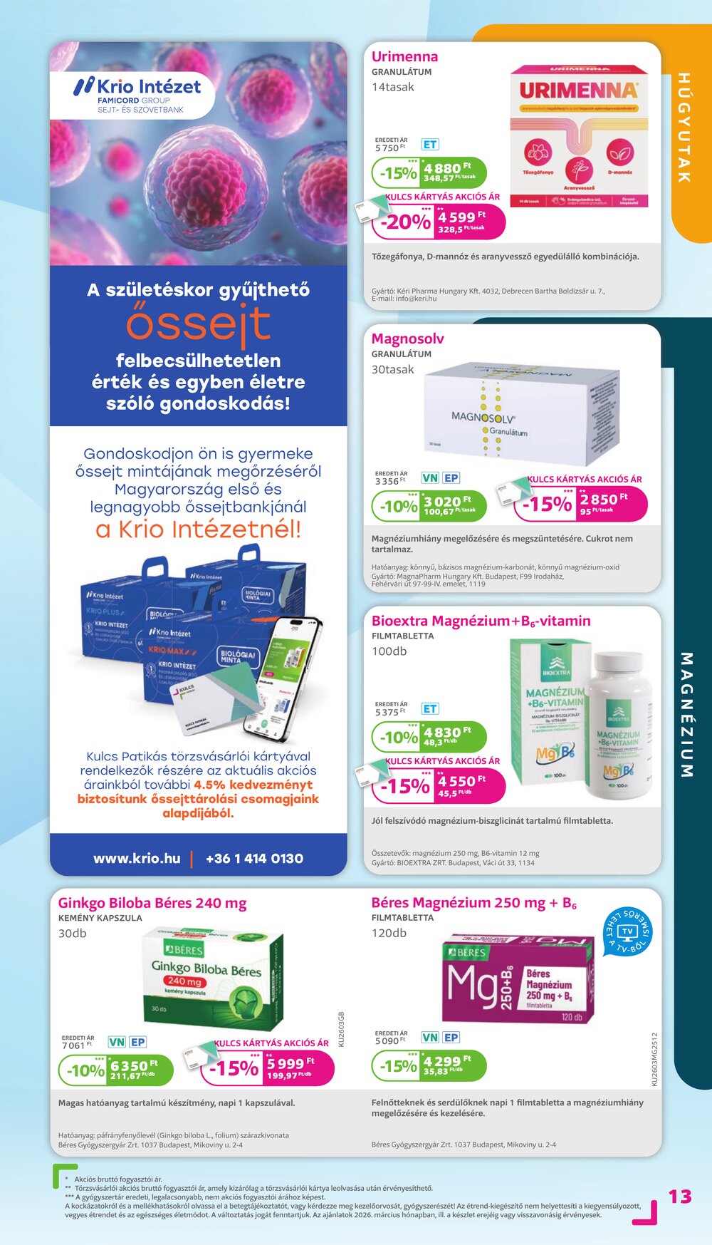 Kulcs Patika akciós újság 2026.03.01-től - 13. oldal.