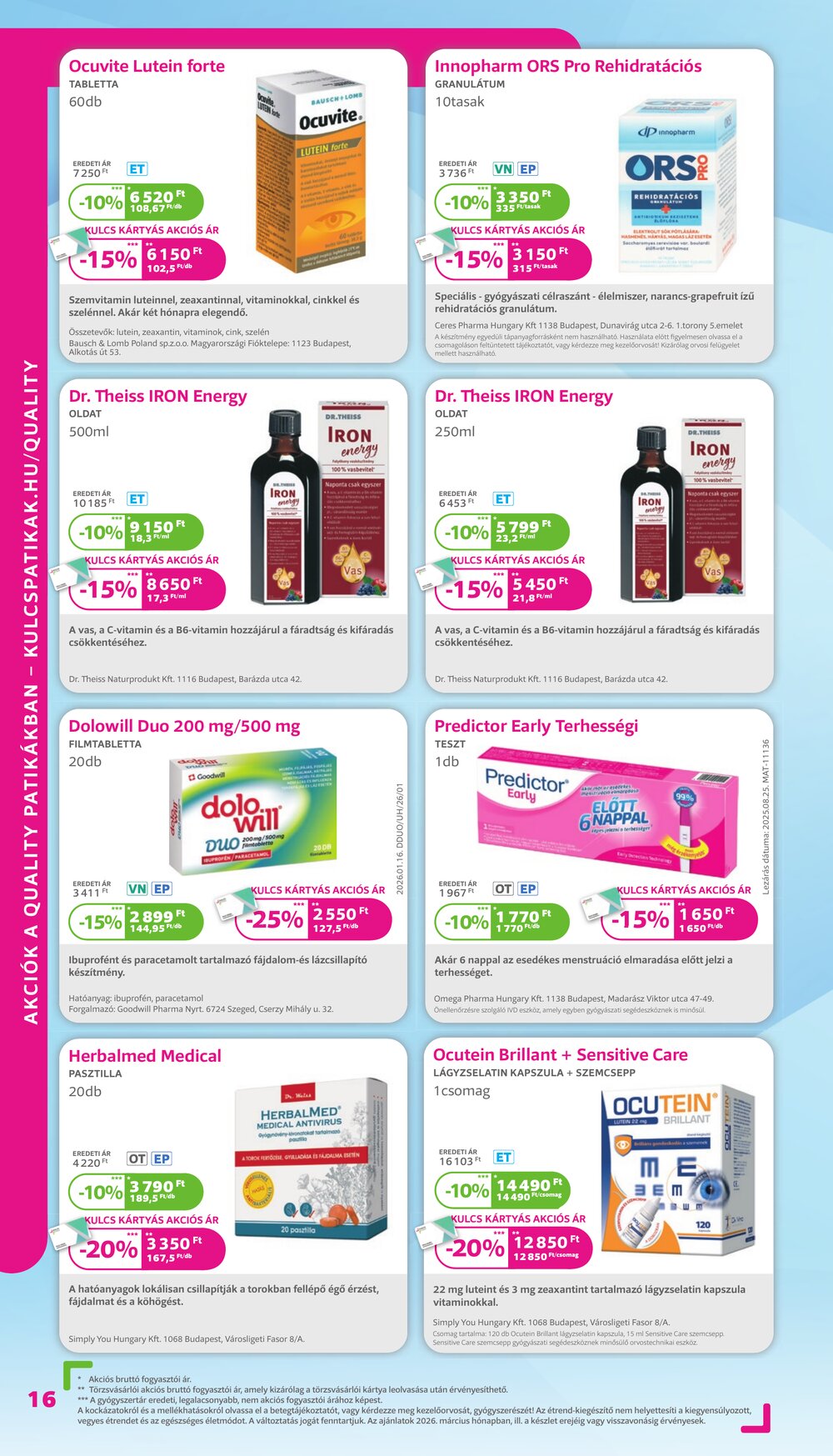 Kulcs Patika akciós újság 2026.03.01-től - 16. oldal.