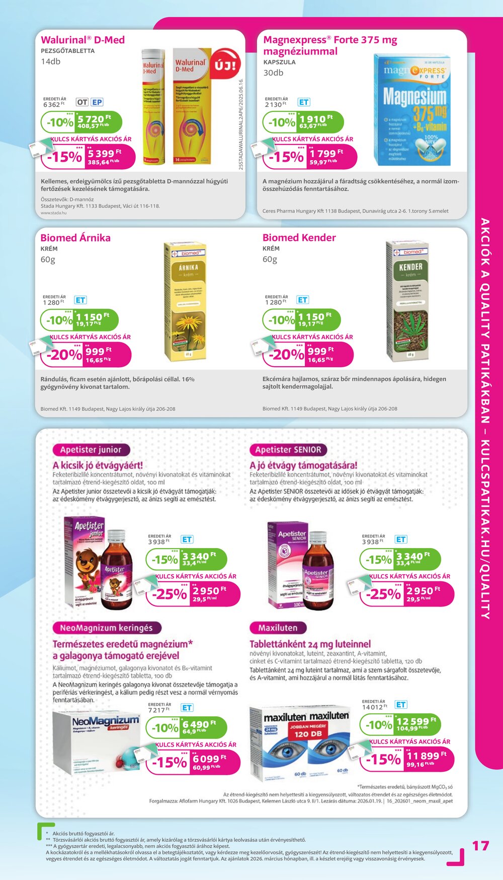 Kulcs Patika akciós újság 2026.03.01-től - 17. oldal.