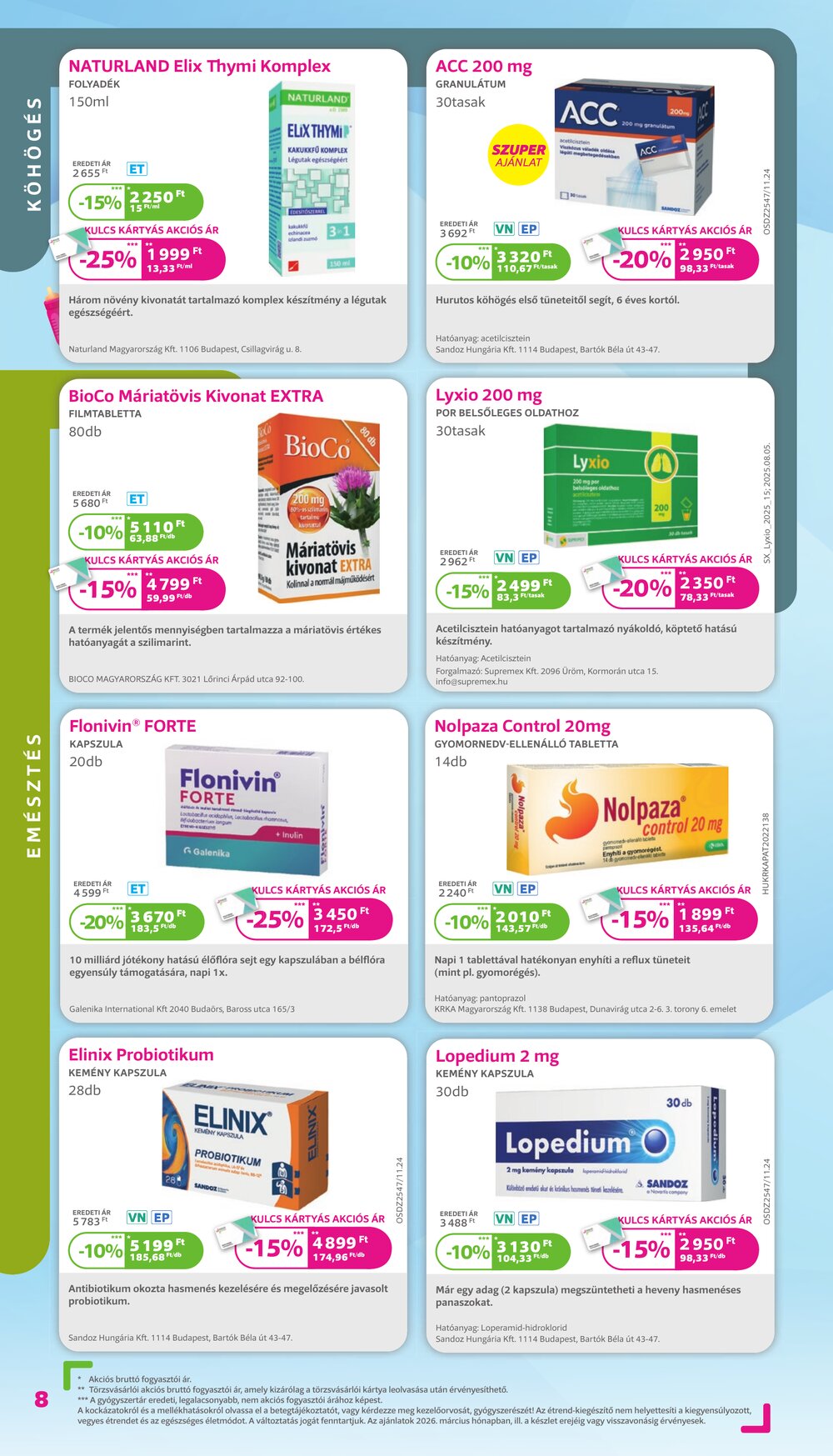 Kulcs Patika akciós újság 2026.03.01-től - 8. oldal.