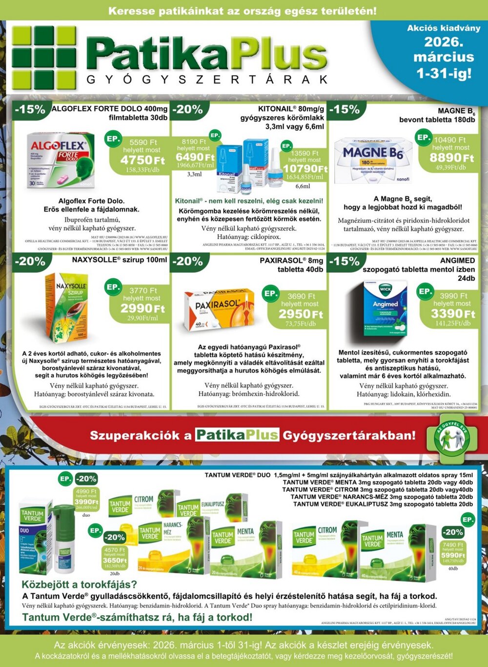 PatikaPlus akciós újság 2026.03.01-től - 1. oldal.