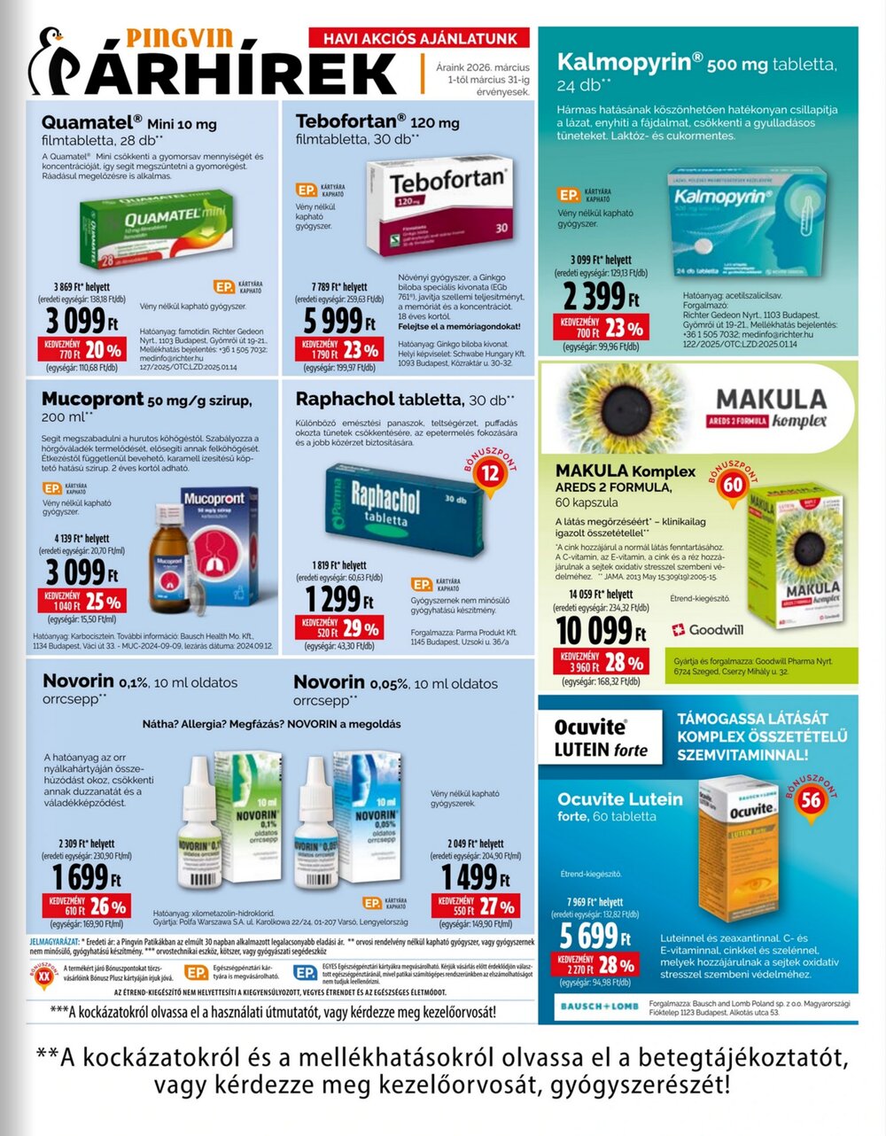 Pingvin Patika akciós újság 2026.03.01-től - 11. oldal.