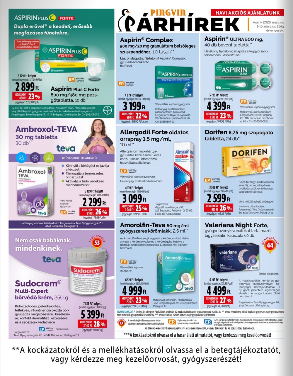 Pingvin Patika akciós újság 2026.03.01-től - 6. oldal.