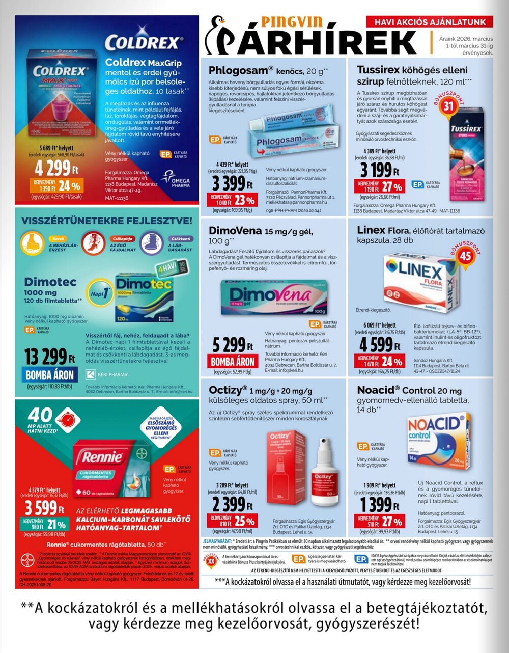 Pingvin Patika akciós újság 2026.03.01-től - 8. oldal.