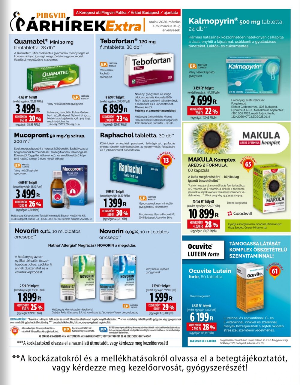 Pingvin Patika akciós újság 2026.03.01-től - 11. oldal.