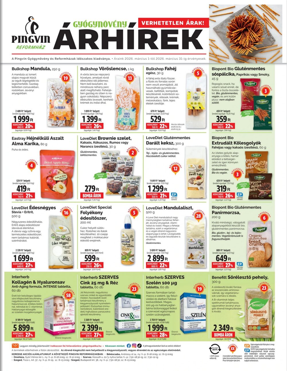 Pingvin Patika akciós újság 2026.03.01-től - 1. oldal.