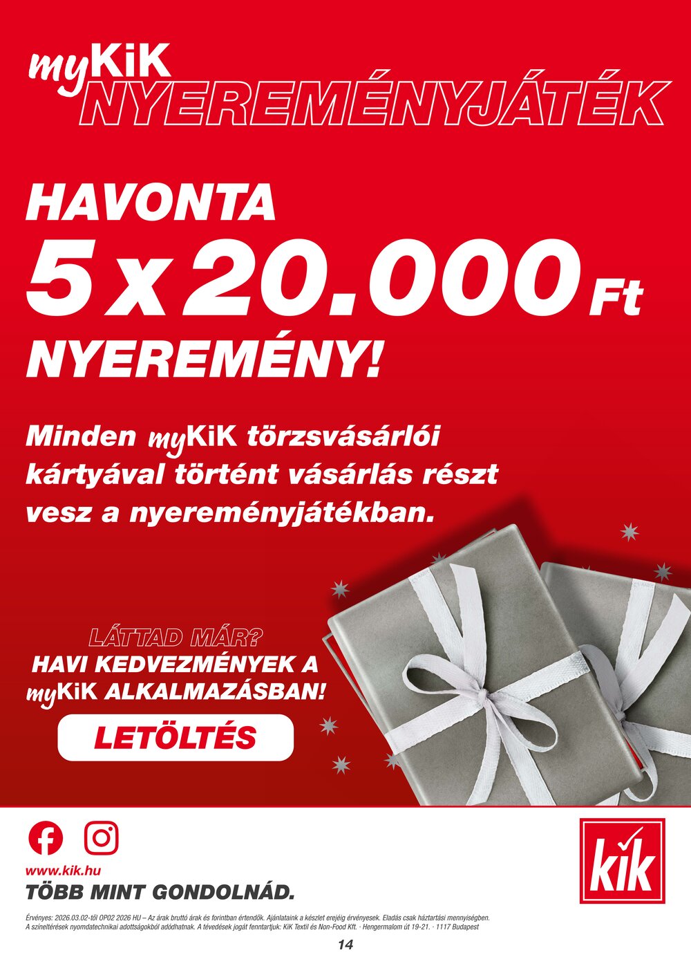 KIK akciós újság 2026.03.02-től - 14. oldal.