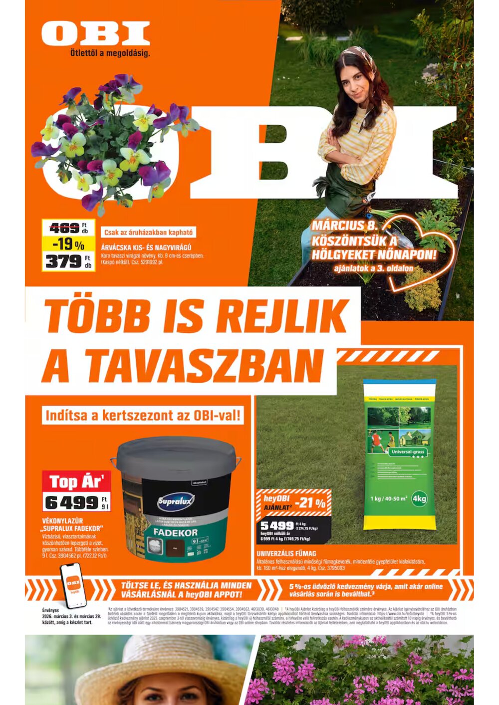OBI akciós újság 2026.03.03-tól - 1. oldal.