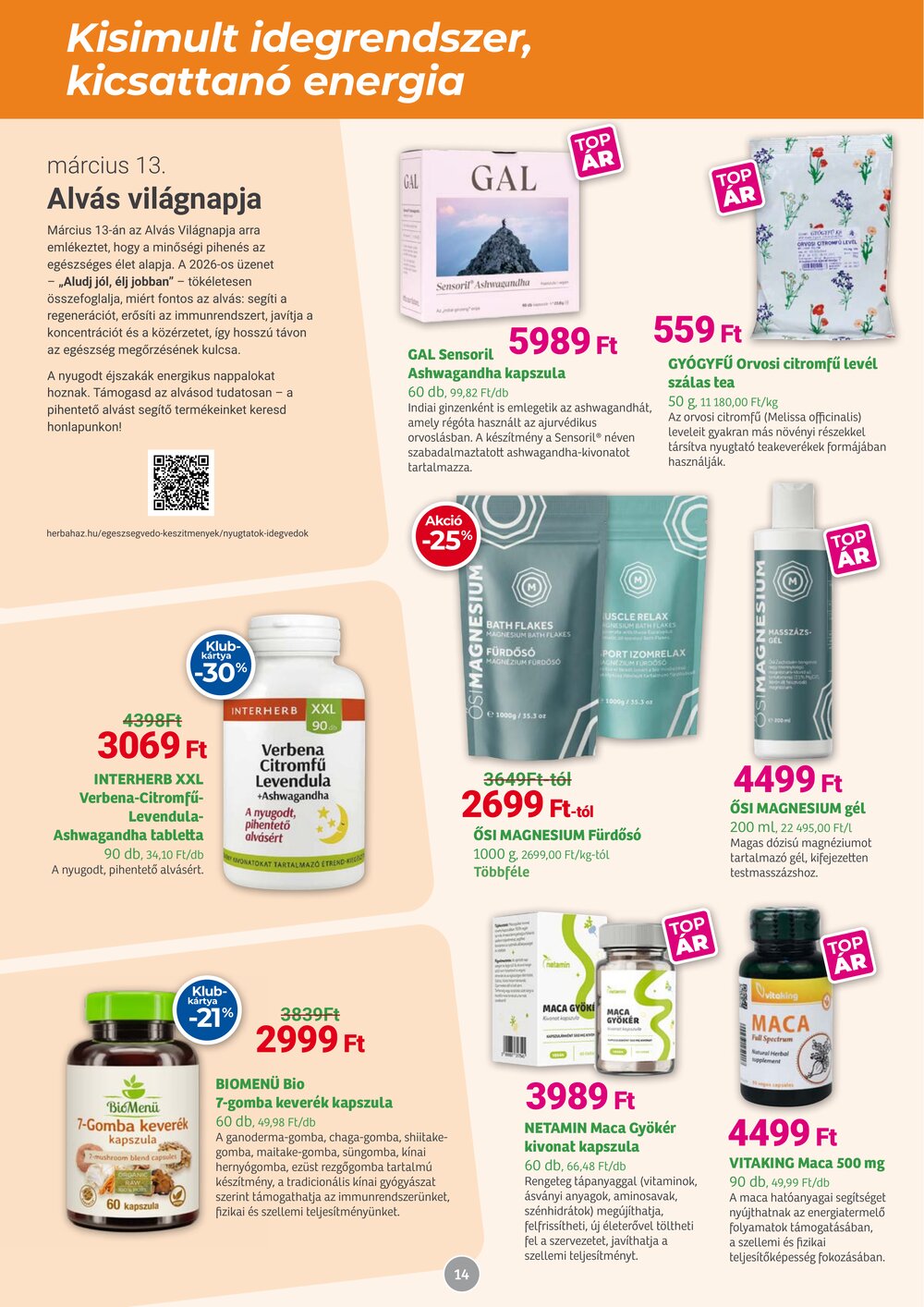 Herbaház akciós újság 2026.03.04-től - 14. oldal.