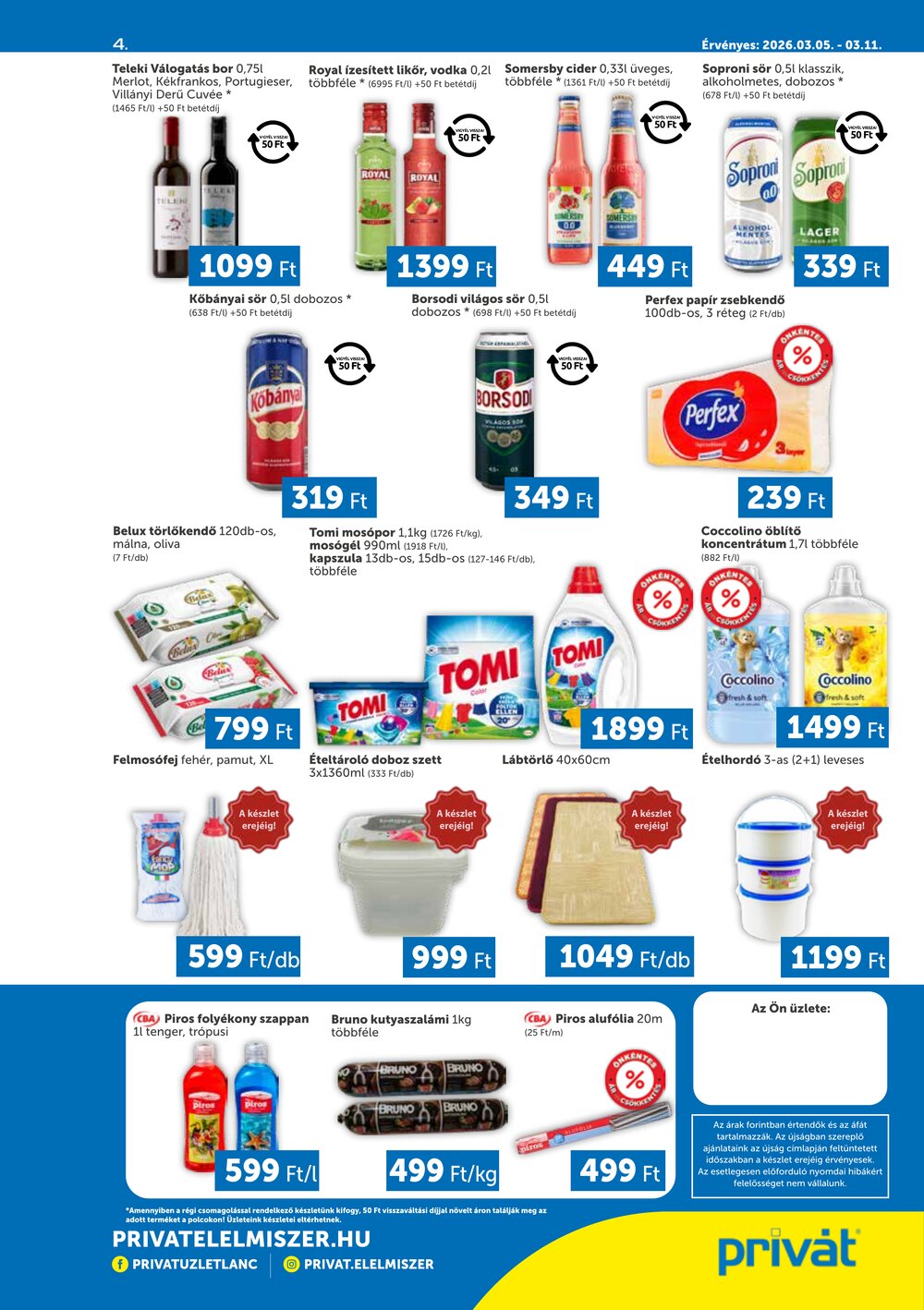 Privát akciós újság 2026.03.05-től - 4. oldal.