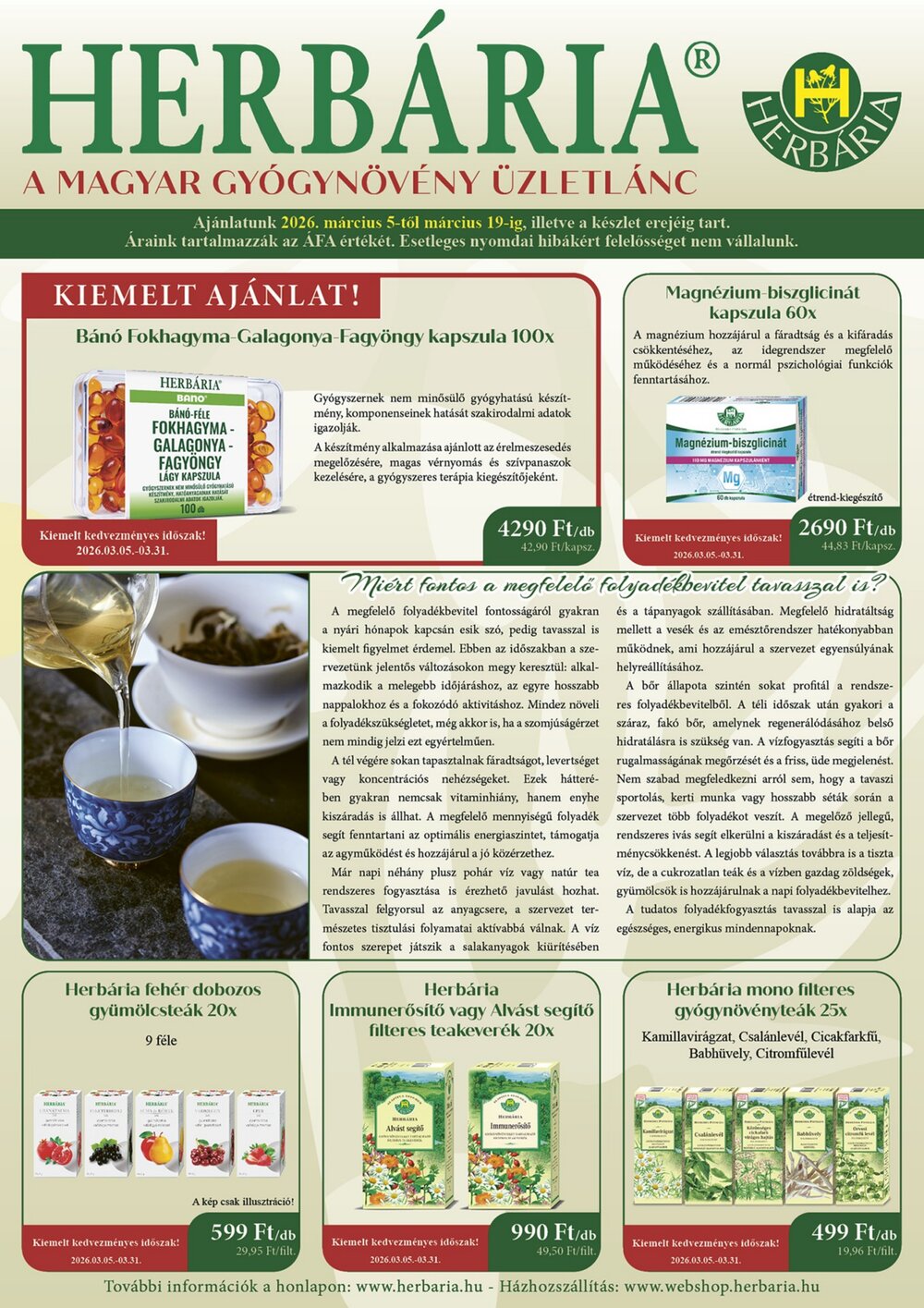 Herbária akciós újság 2026.03.05-től - 1. oldal.