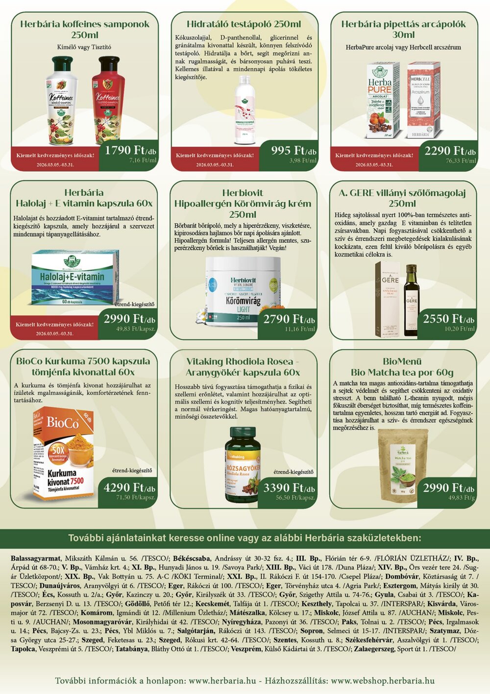 Herbária akciós újság 2026.03.05-től - 2. oldal.