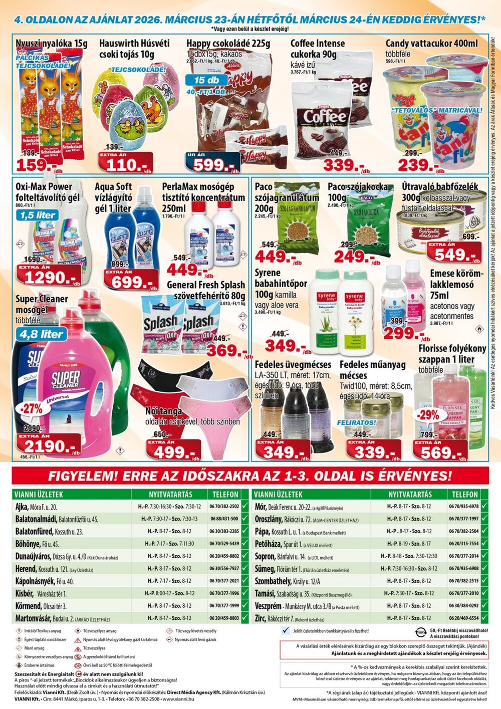 Vianni drogéria akciós újság 2026.03.11-től - 4. oldal.