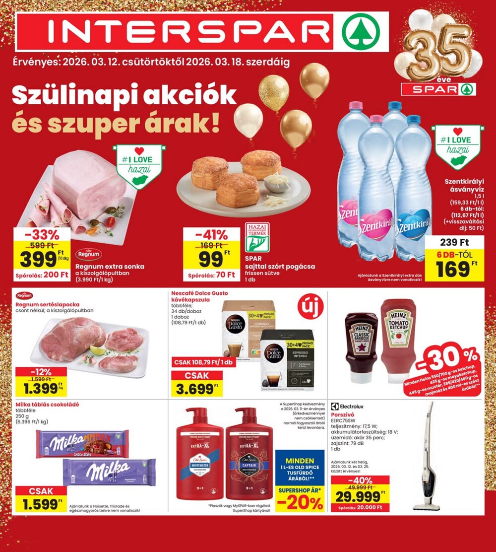 Interspar akciós újság 2026.03.12-től - 1. oldal.