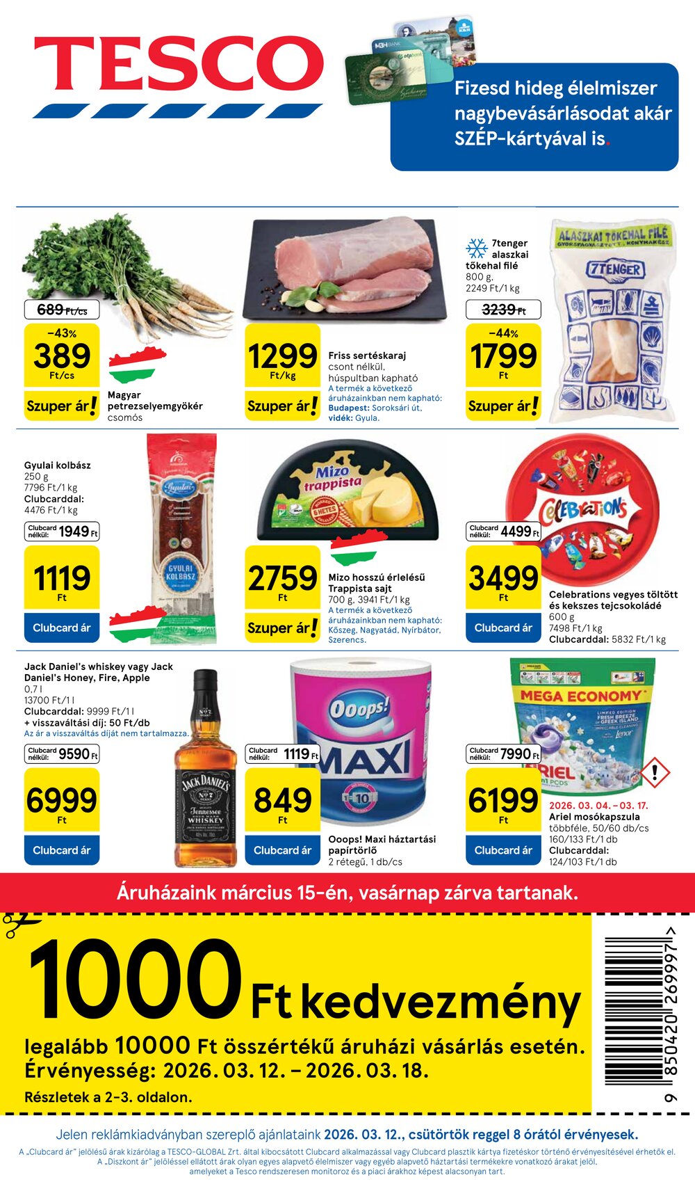Tesco akciós újság 2026.03.12-től - 1. oldal.