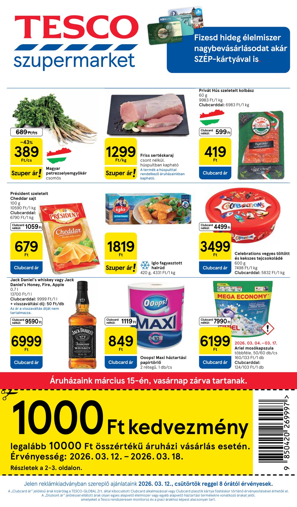 Tesco akciós újság 2026.03.12-től - 1. oldal.